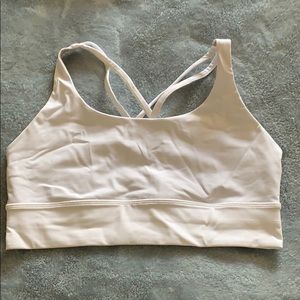 Lululemon size 12, white long line sports bra